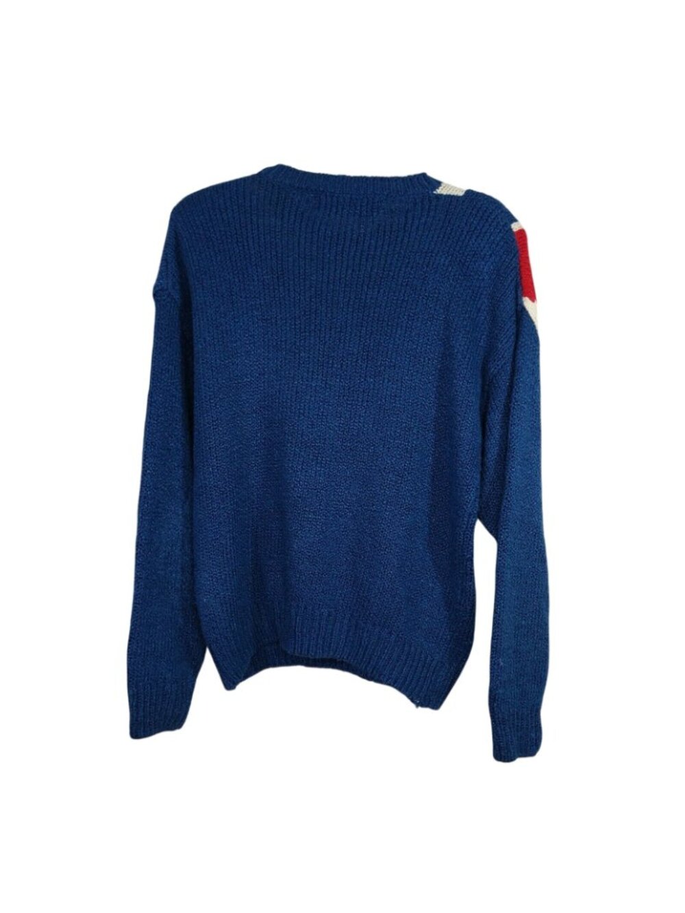 Vtg Bramble Lane Sweater Beaded Women Size L Blue Geometric Metallic Long Slv - Picture 4 of 8